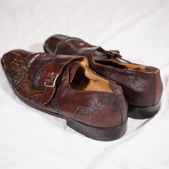 David Eden Crocodile Dress Shoes Vintage Made in Spain Men’s Size 12 Repaired